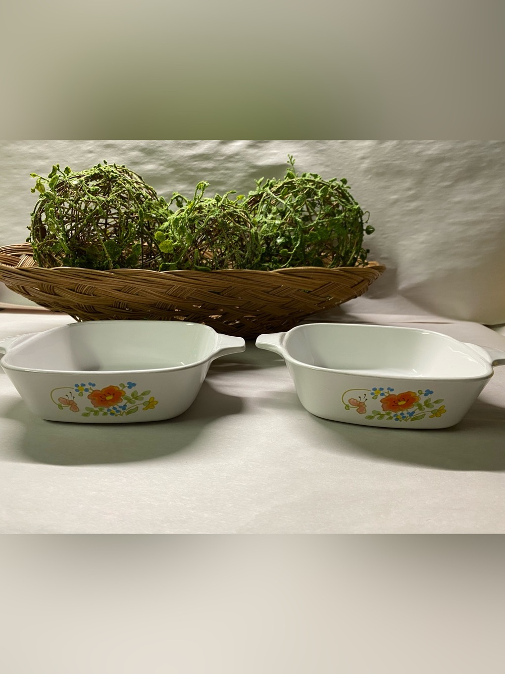 Vintage Corning Ware Floral Petite Baking Dishes 2 | 1 3/4 Cup Casserole Dishes